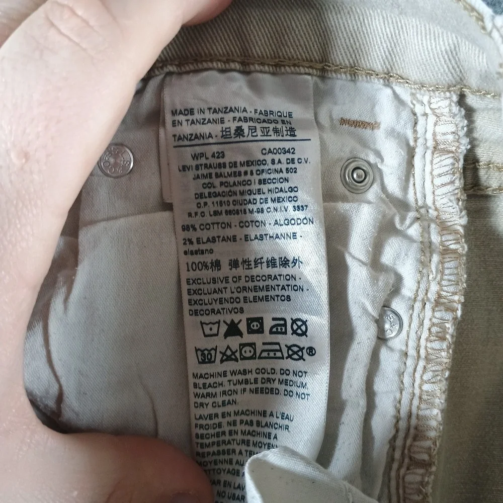 Levis Denizen 232 Slim Straight Fit Jeans Mens 30x30 Tan Beige Pockets‎ Zipper